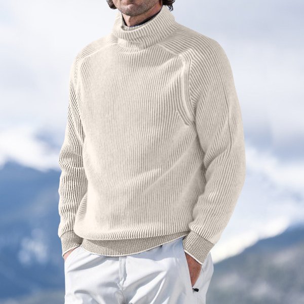 Cashmere turtleneck ski sweater