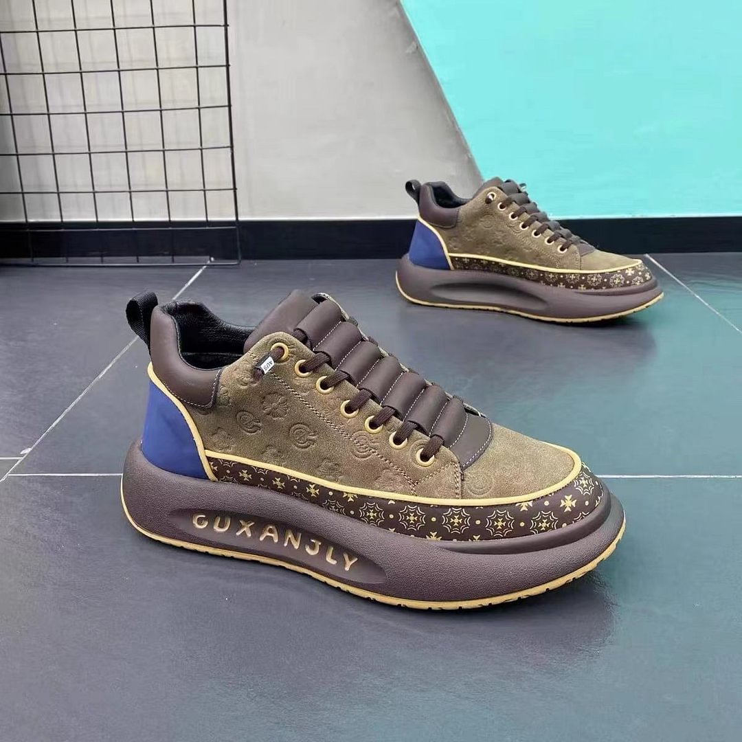 2023 Men's Embroidered Autumn and Winter Thick Soled Casual Shoes-Zittor