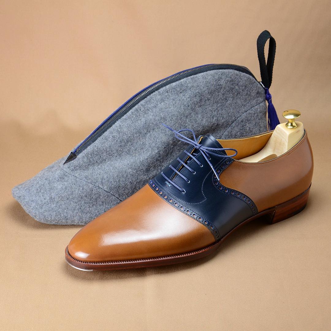 New blue and yellow stitching lace-up shoes-Zittor