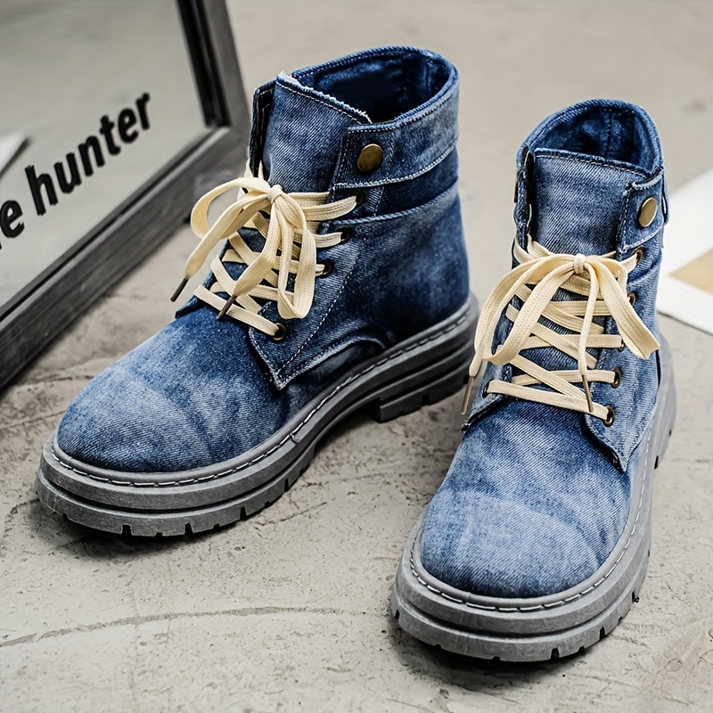 Men's Casual Streetwear Handmade denim Martin shoes