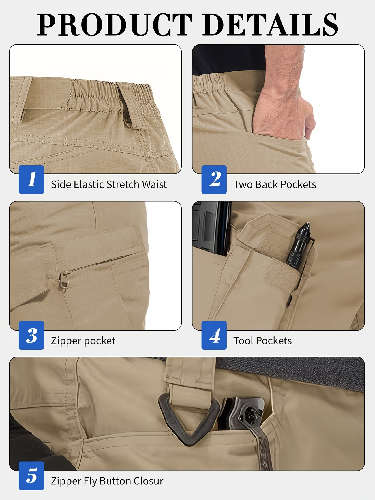 ✨Clearance Sale 50% OFF -  Men Cargo Shorts, Breathable Quick Dry Tactical Work Pants With Multi Pockets