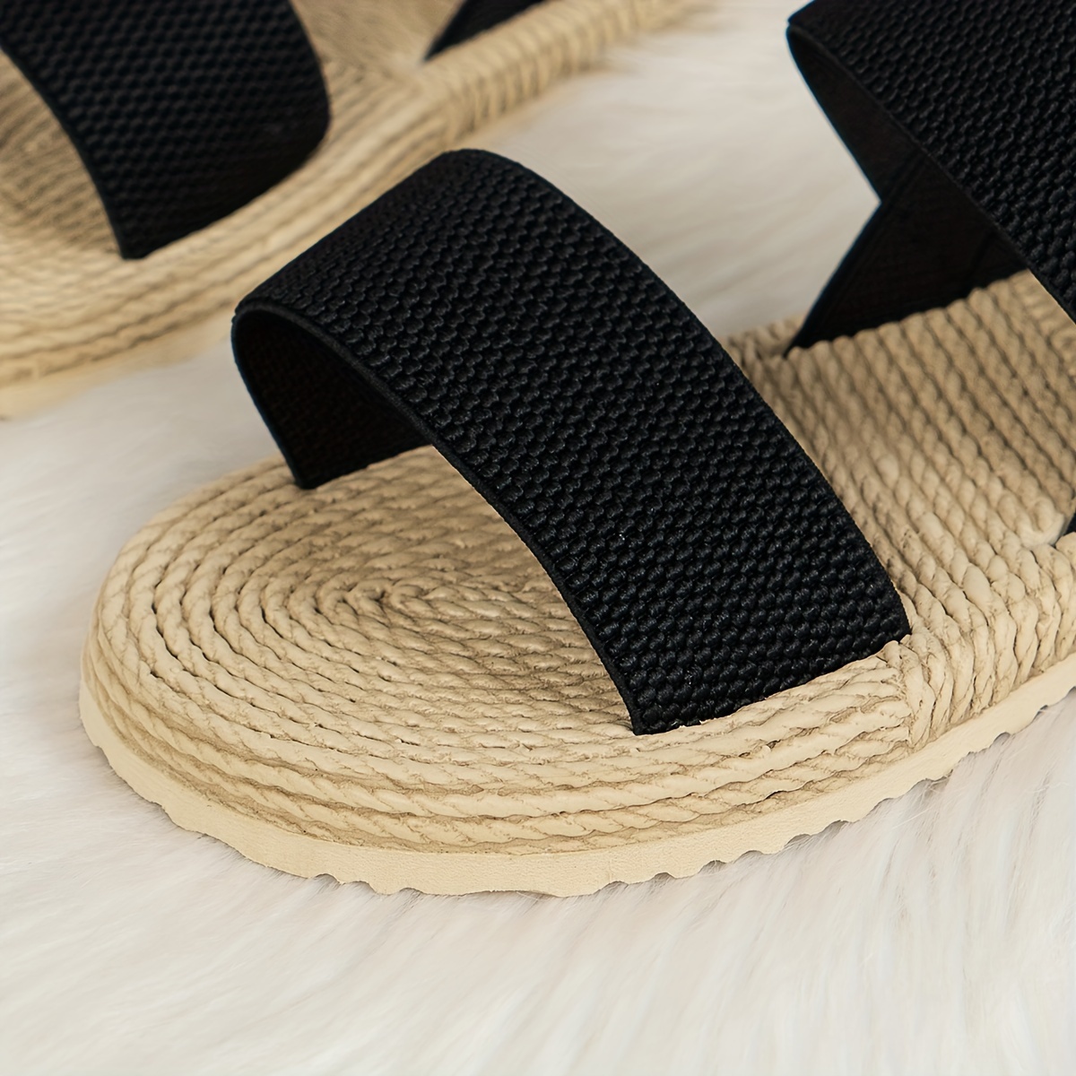 Women's Summer Casual Sandals, Double Straps Slip-On Comfortable Flatform Shoes, Non-Slip Beach Shoes