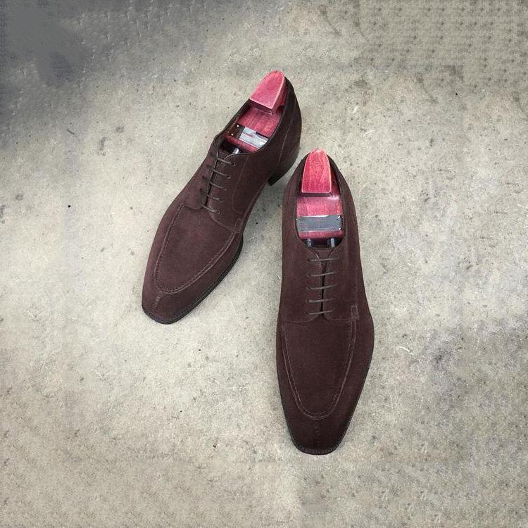 Suede Lace-Up Formal Dress Shoes-Zittor