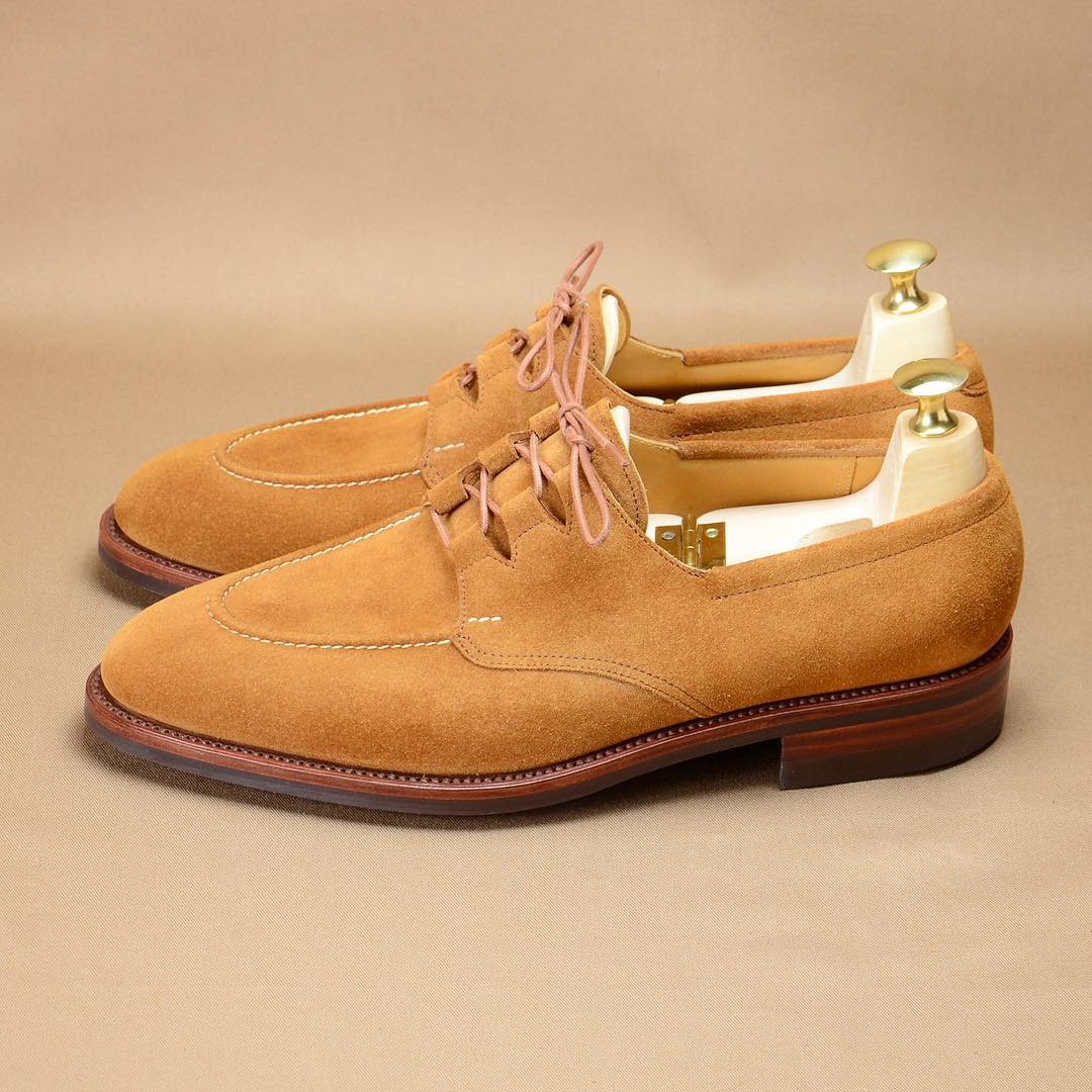New men's lace-up yellow suede shoes-Zittor