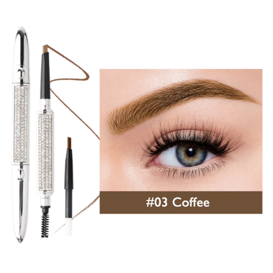 #8. Starry Sky Diamond Silver Tube Double-headed Eyebrow Pencil
