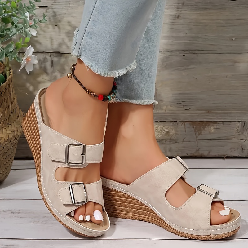 🔥Summer Sale 50%🔥Women‘s Comfortable Buckle Belts Platform Sandals