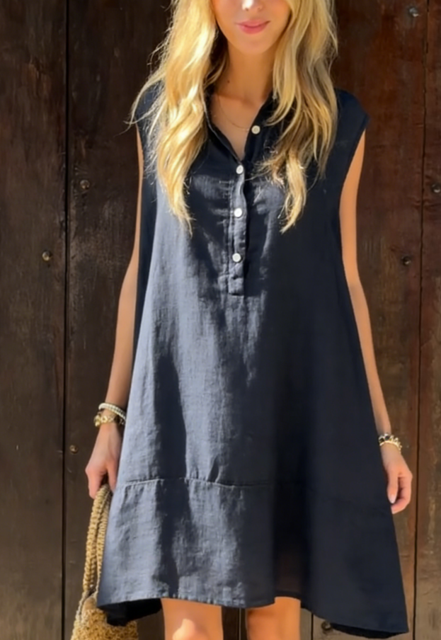 Women's Relaxed Vibe Linen Shirt Dress