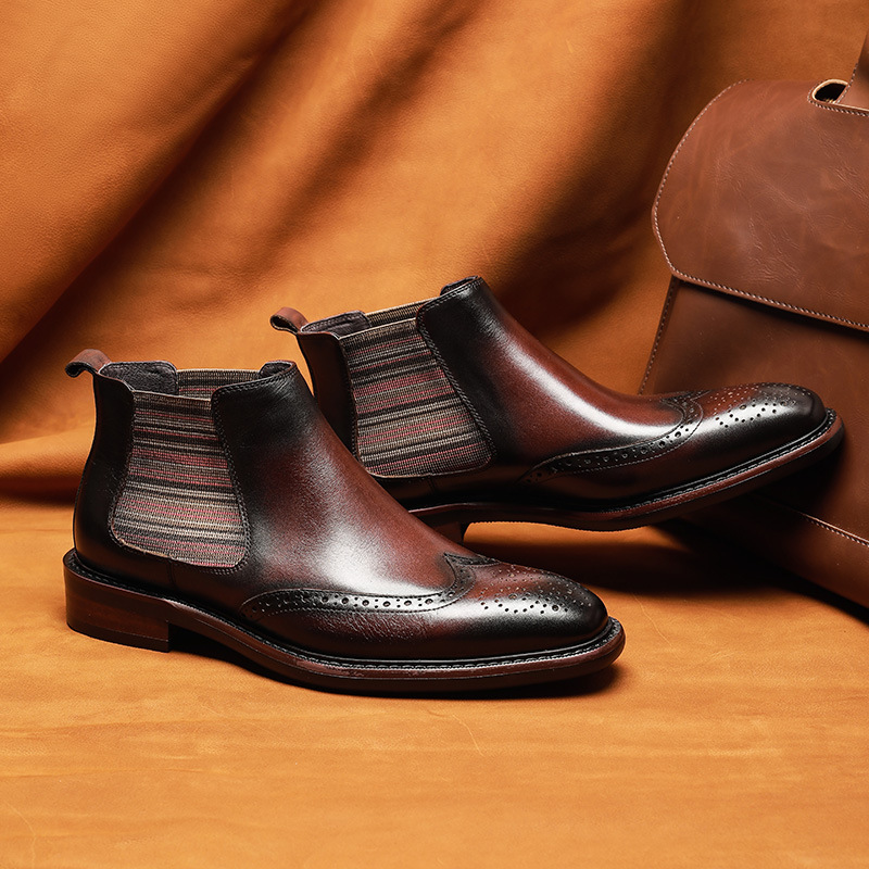 Brown handmade martin boots-Zittor