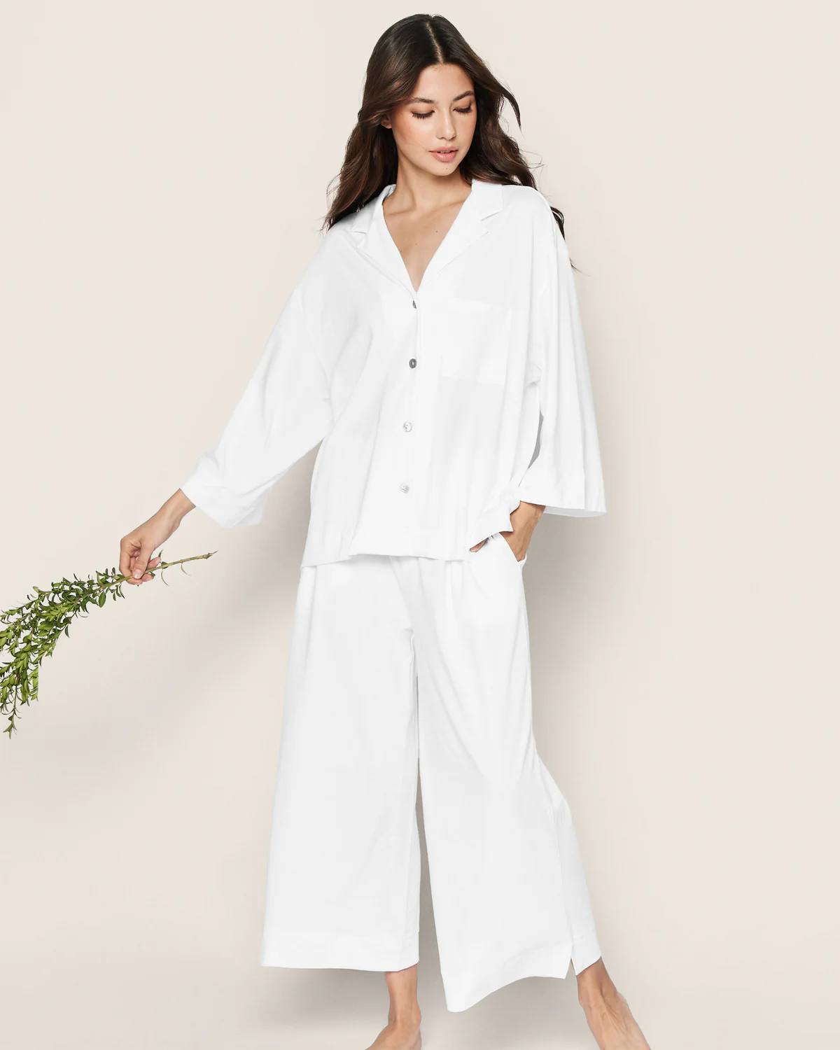 The Olivia Wide-Leg Pima Cotton Pajama Set