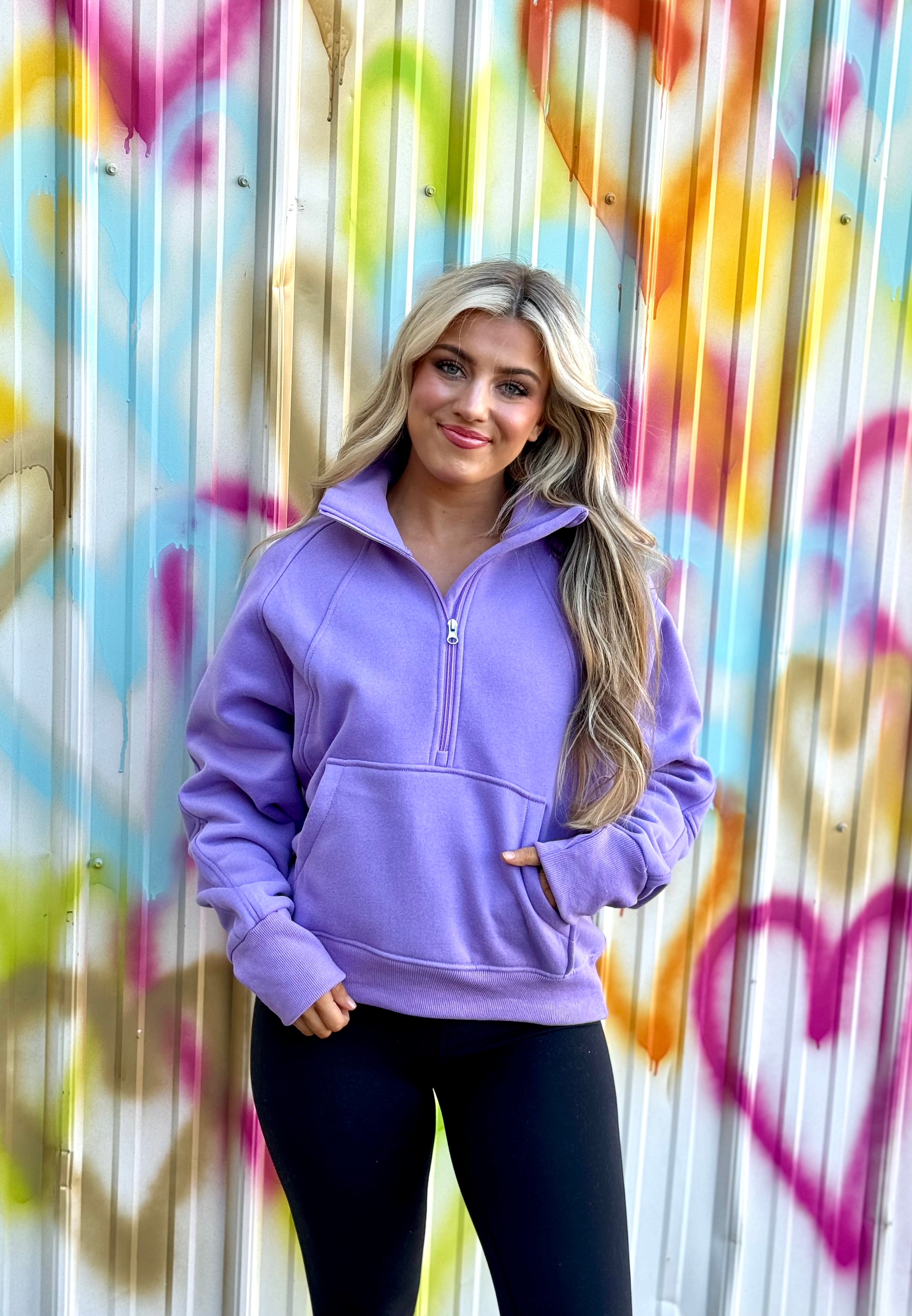 Fleece Lined Lightweight 1/2 Zip Pullover