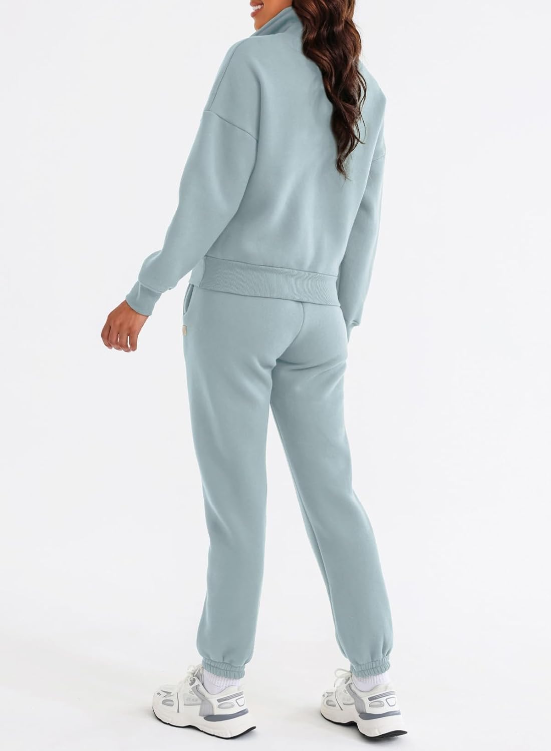 Women 2 Piece Outfits Sweatsuit Lounge Set Half Zip Pullover with Tracksuit Matching Pants Set