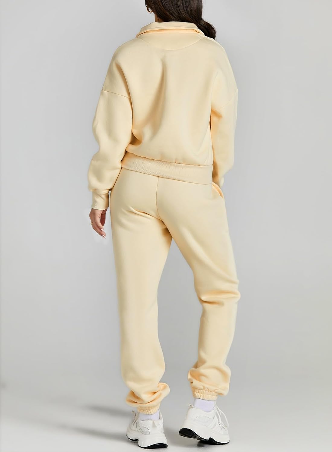 Women 2 Piece Outfits Sweatsuit Lounge Set Half Zip Pullover with Tracksuit Matching Pants Set