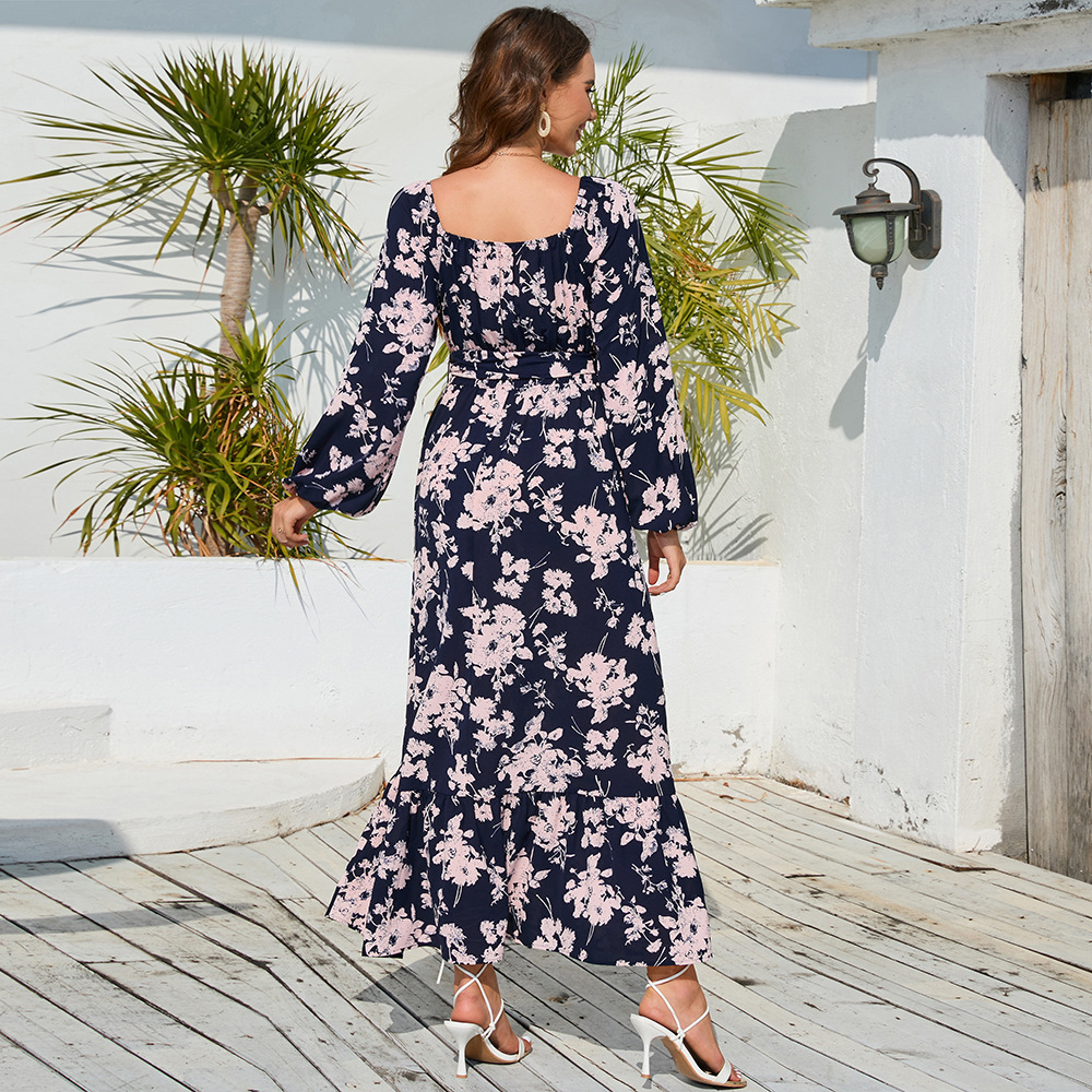 🔥Temperament lantern sleeve cake dress