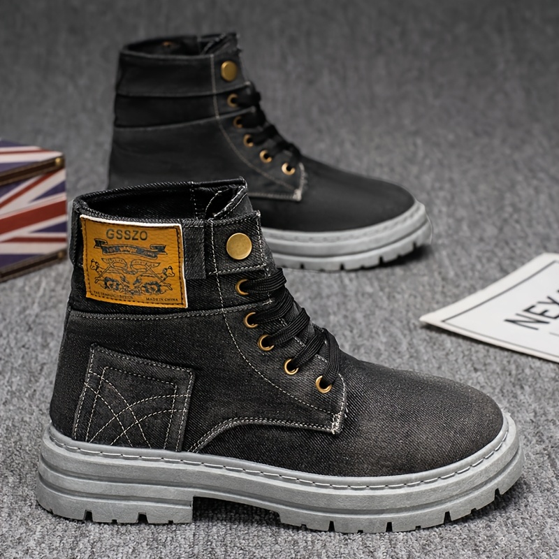 Men's Casual Streetwear Handmade denim Martin shoes