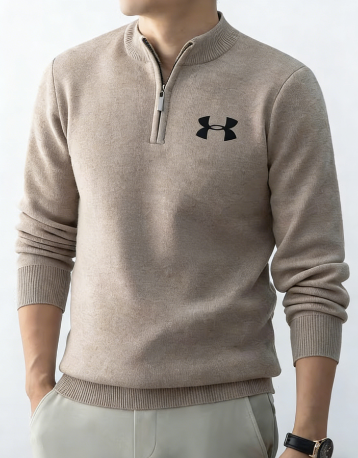 Premium 100% Merino Wool Half-Zip Sweater for Men