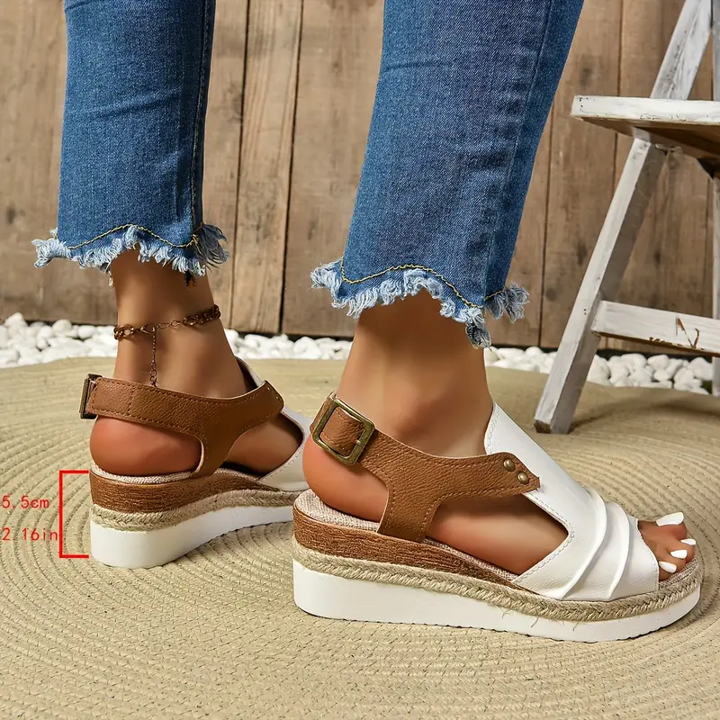colorblock casual sandals women s ankle buckle strap comfy details 9