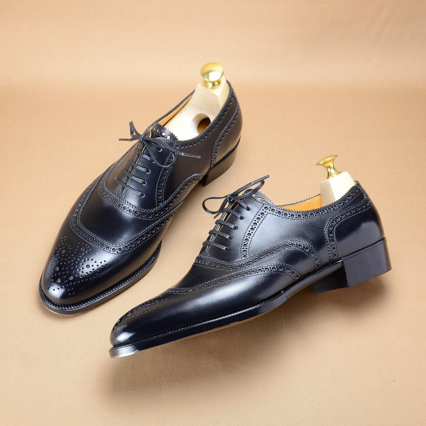 Black Leather Handmade Men's Dress Shoes-Zittor