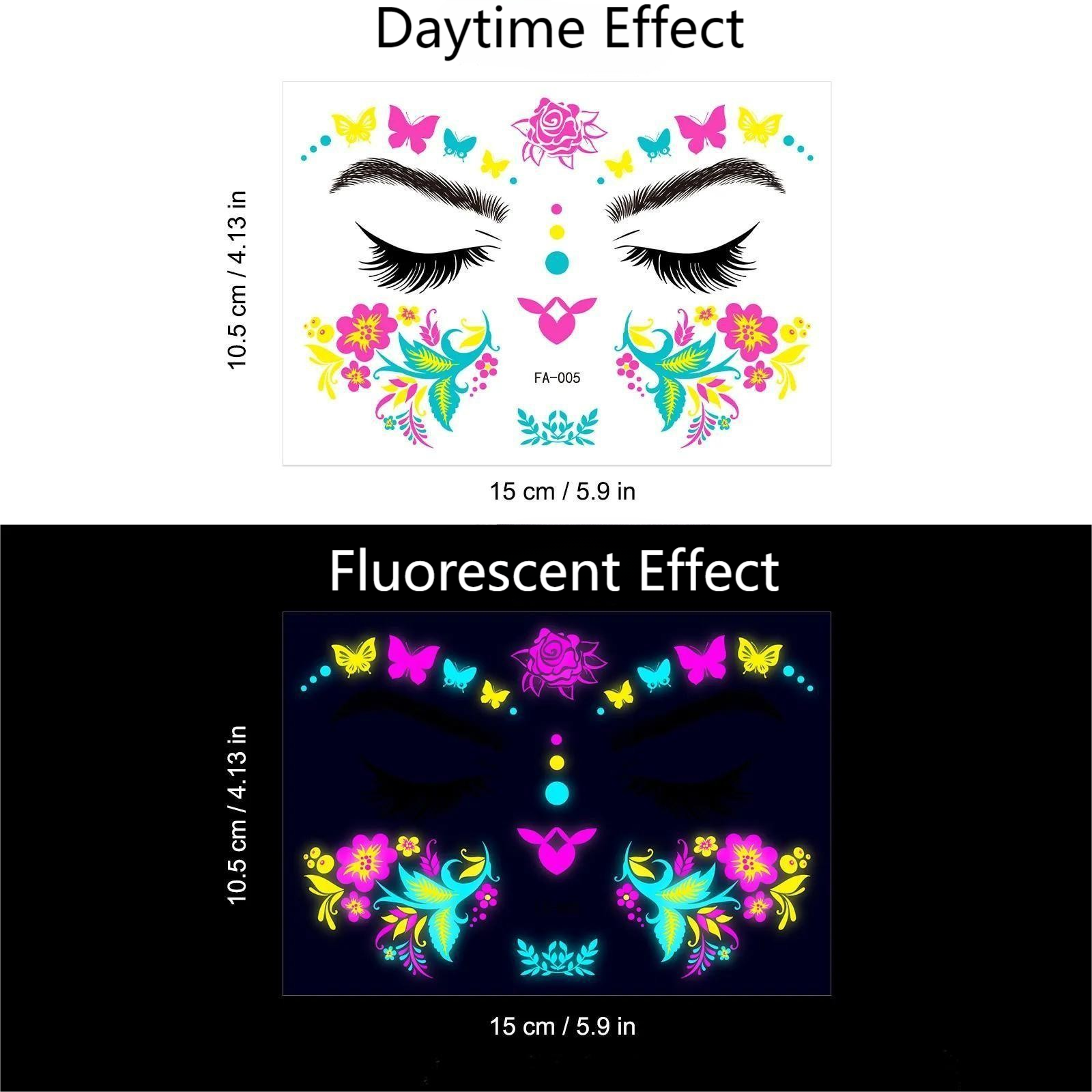 FLUORESCENT WATERPROOF TATTOO STICKERS