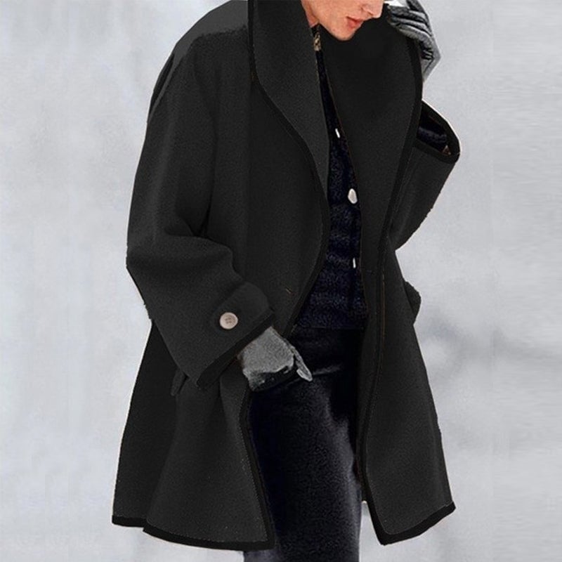 🔥Early Black Friday Sale⭐Hooded Color Block Woolen Coat