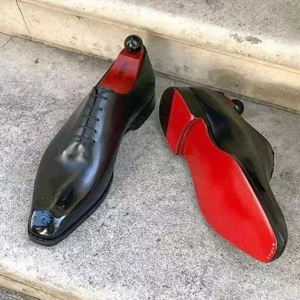 New handmade men's black leather Derby dress shoes in 2021-Zittor