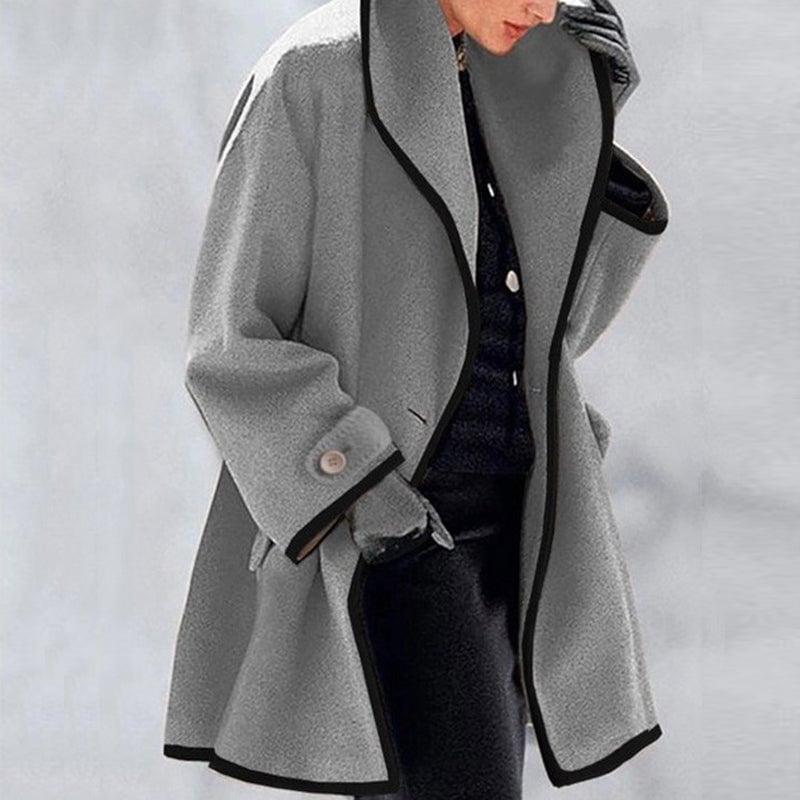 🔥Early Black Friday Sale⭐Hooded Color Block Woolen Coat