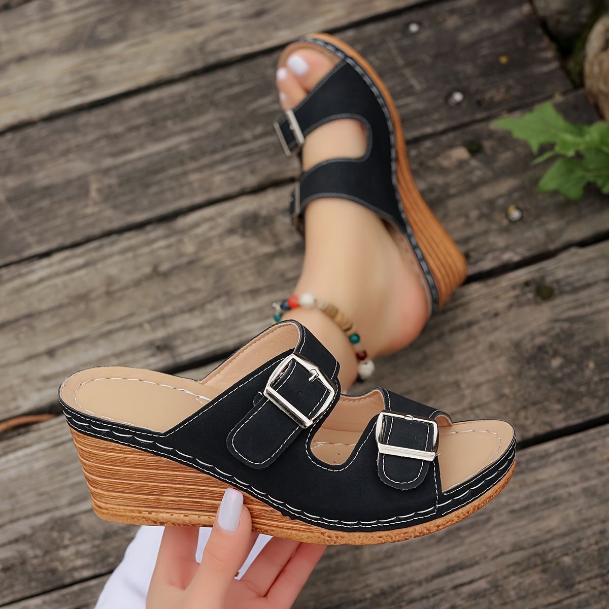 🔥Summer Sale 50%🔥Women‘s Comfortable Buckle Belts Platform Sandals