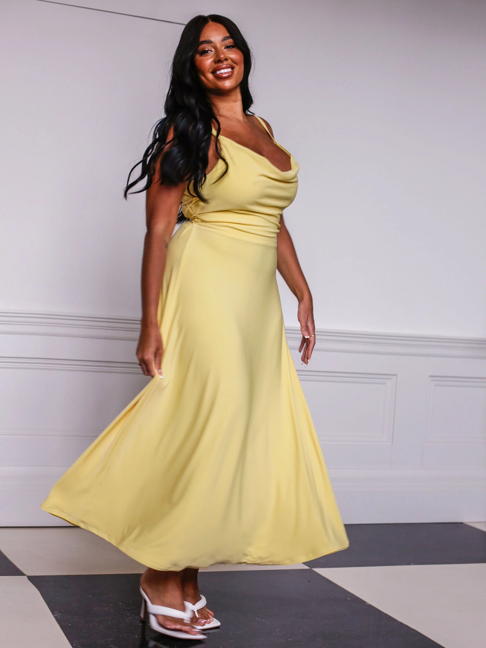 Drape Maxi Dress with Built-in Bra