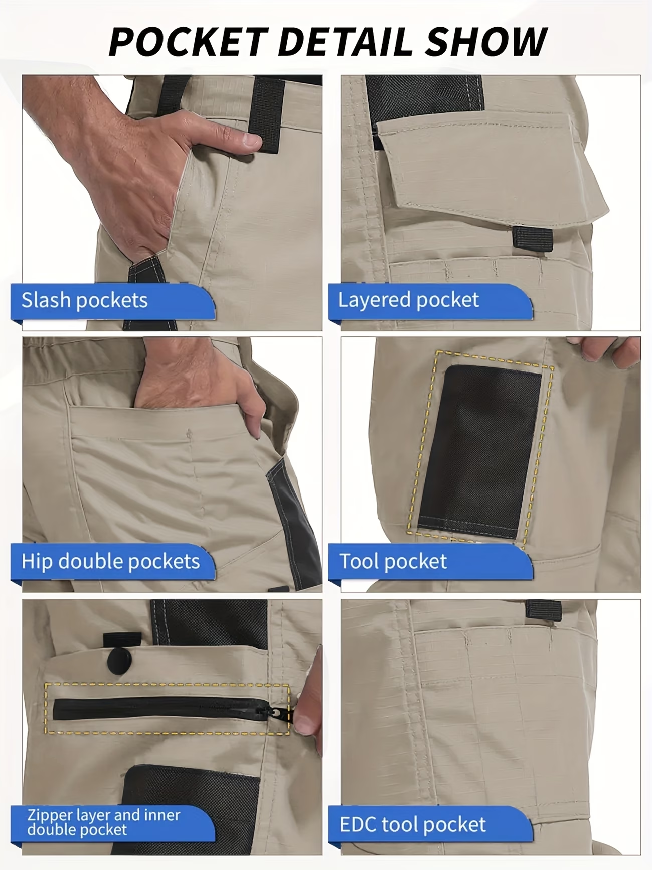 Men's Tactical Cargo Pants | Durable Multi-Pocket Work Pants for Outdoor, Construction, Hiking & Trekking