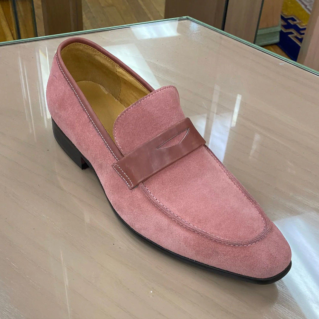 2022 Pink Suede Fashion Loafers-Zittor