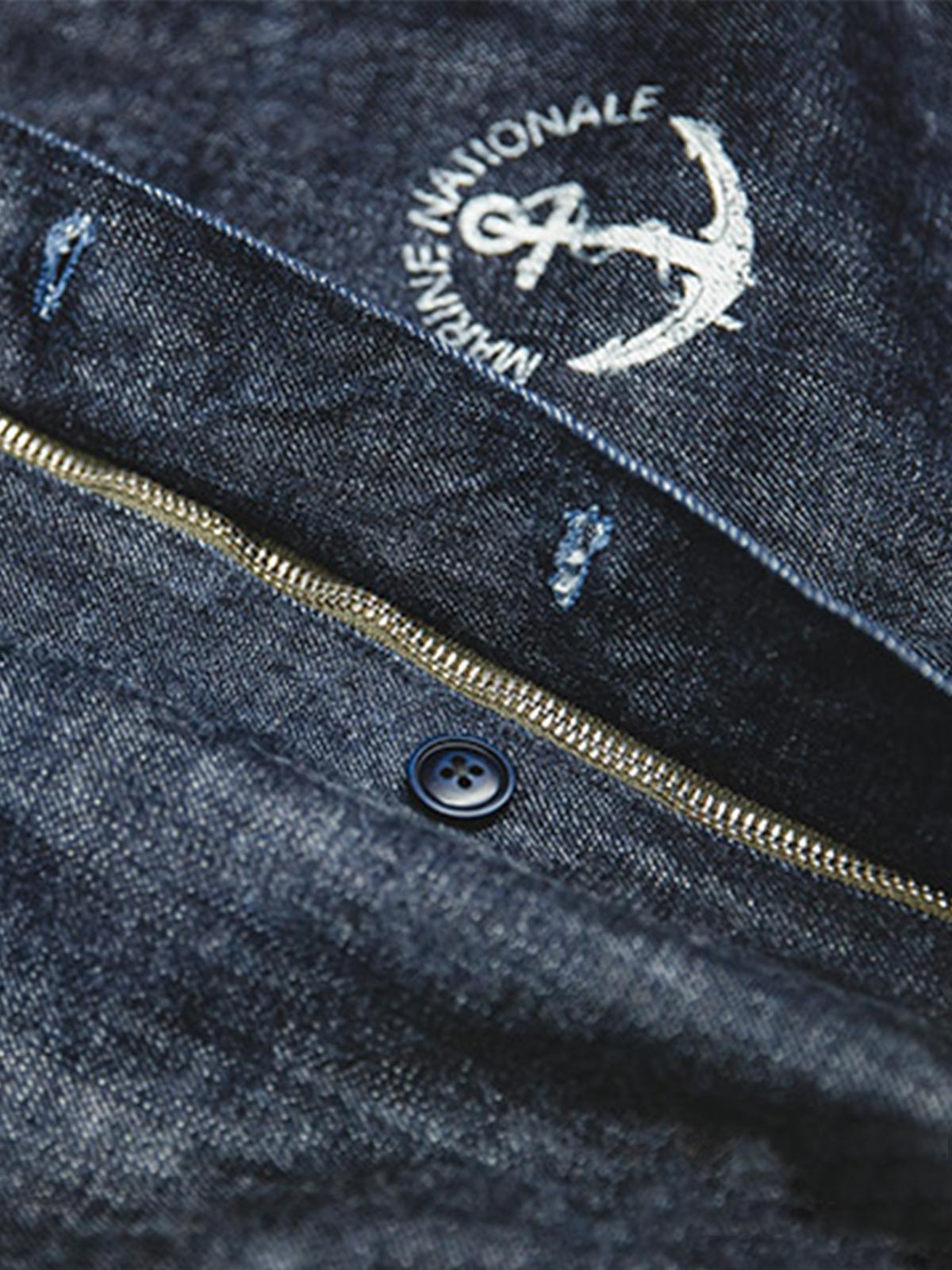 M's Washed Straight Buttoned Denim Overalls-Zittor