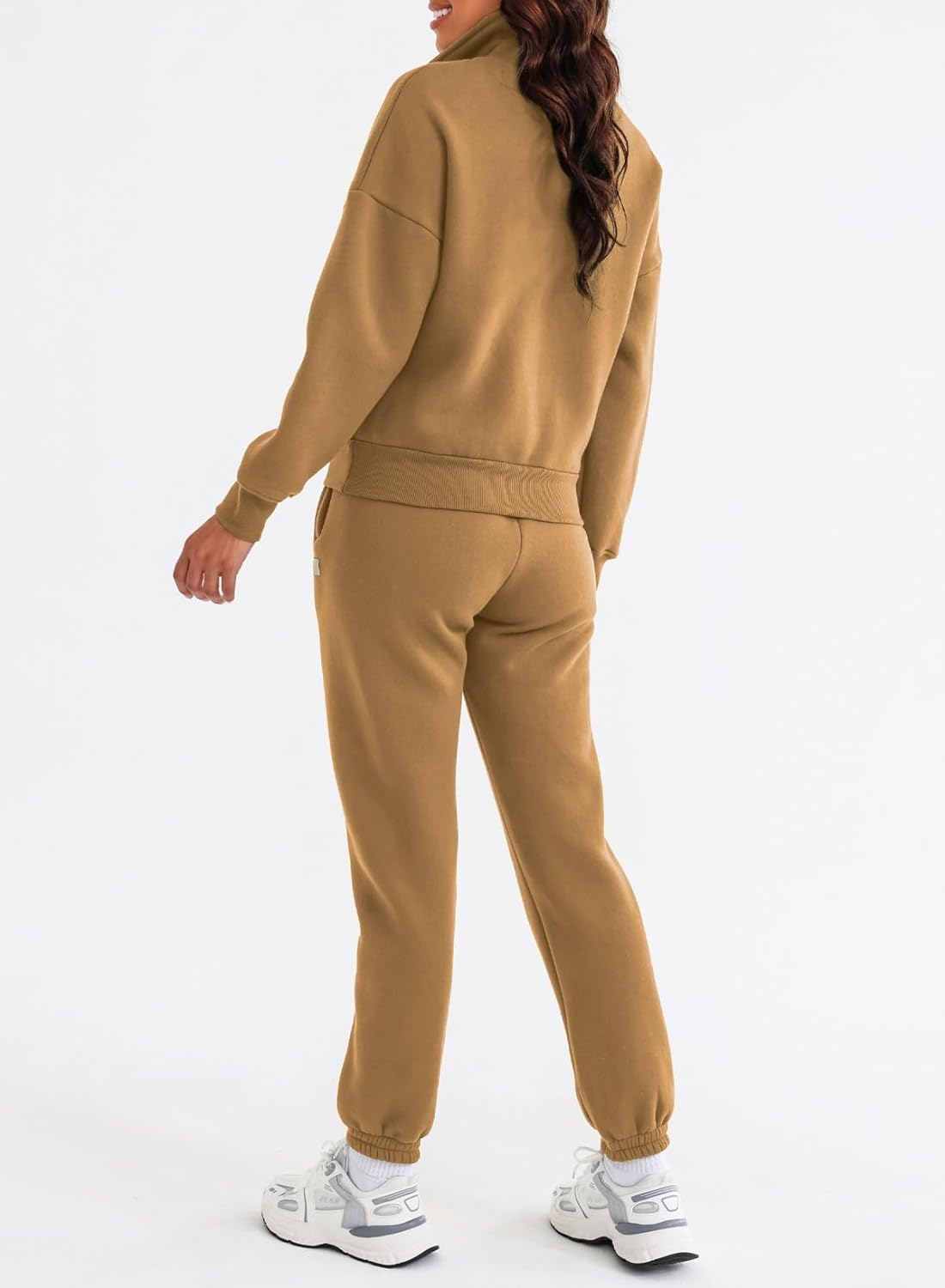 Women 2 Piece Outfits Sweatsuit Lounge Set Half Zip Pullover with Tracksuit Matching Pants Set