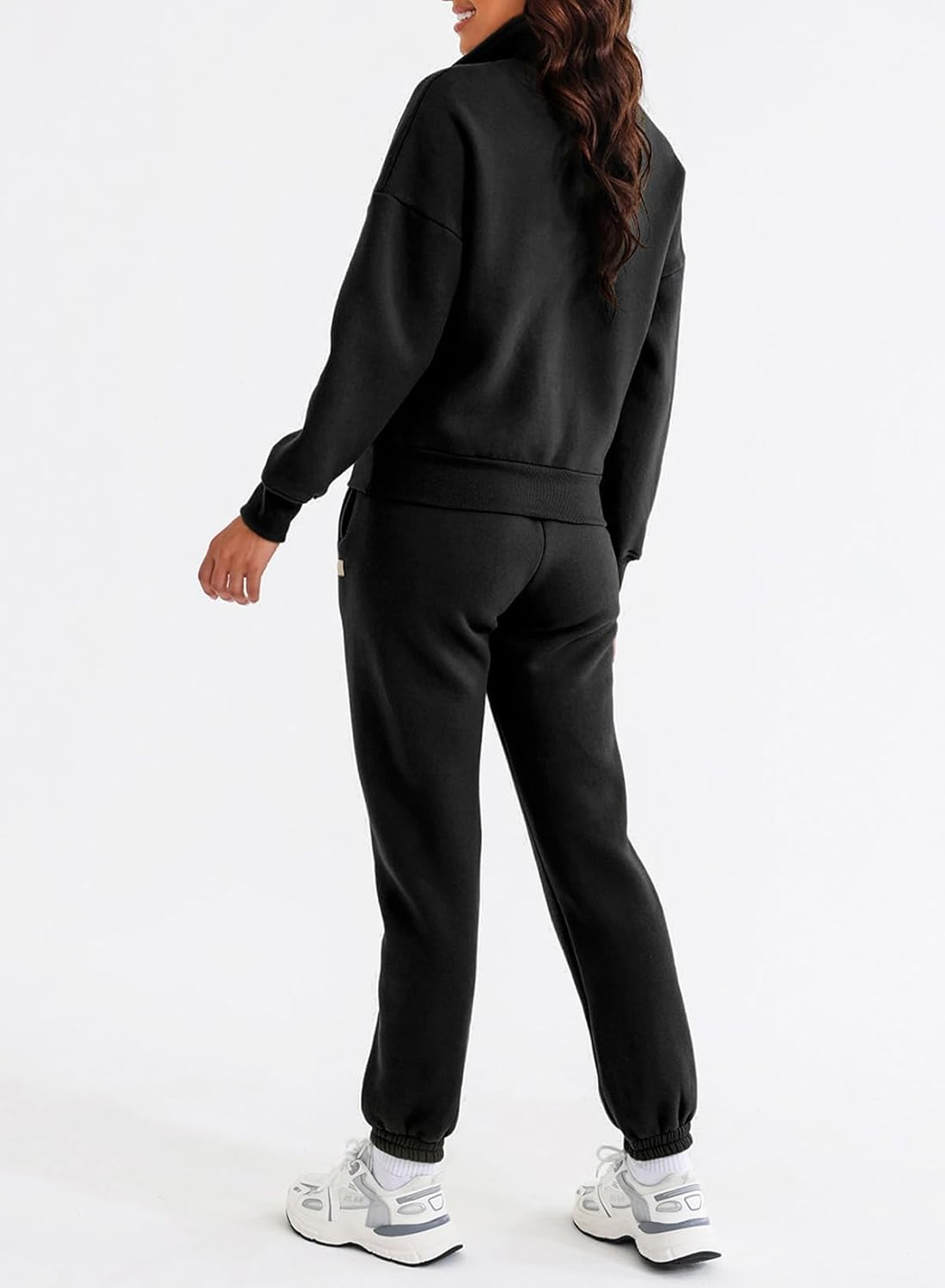 Women 2 Piece Outfits Sweatsuit Lounge Set Half Zip Pullover with Tracksuit Matching Pants Set