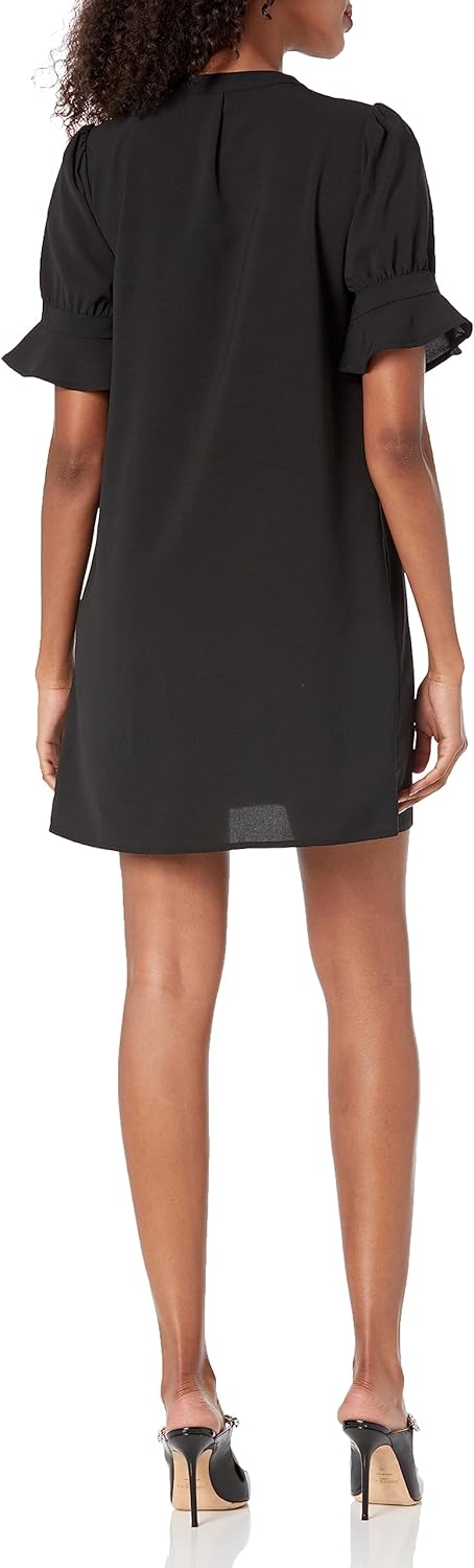 Wkior Shift Dress for Women V Neck Short Sleeves Solid Color Flowy Casual Summer Dresses(S-2XL)
