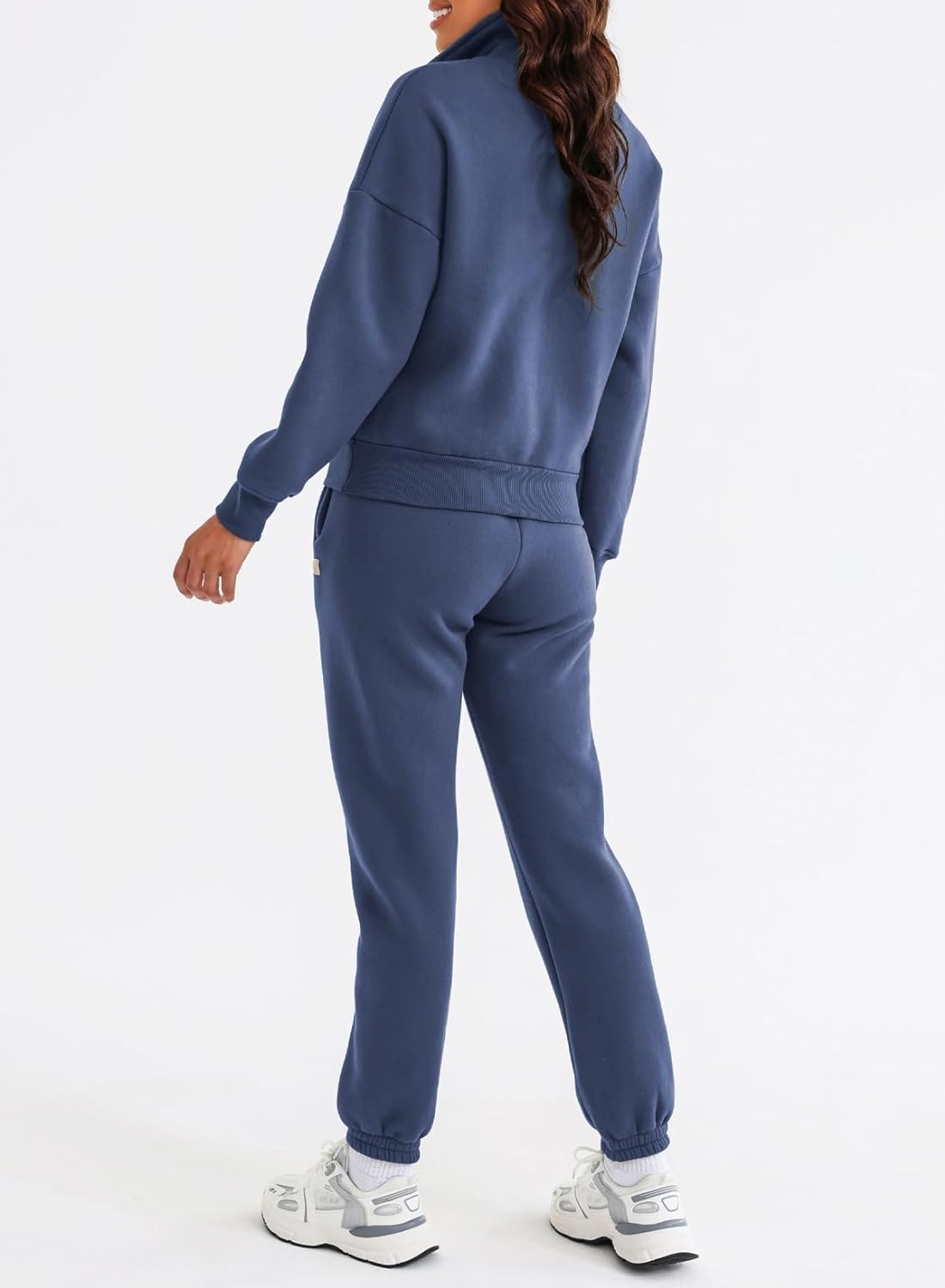 Women 2 Piece Outfits Sweatsuit Lounge Set Half Zip Pullover with Tracksuit Matching Pants Set