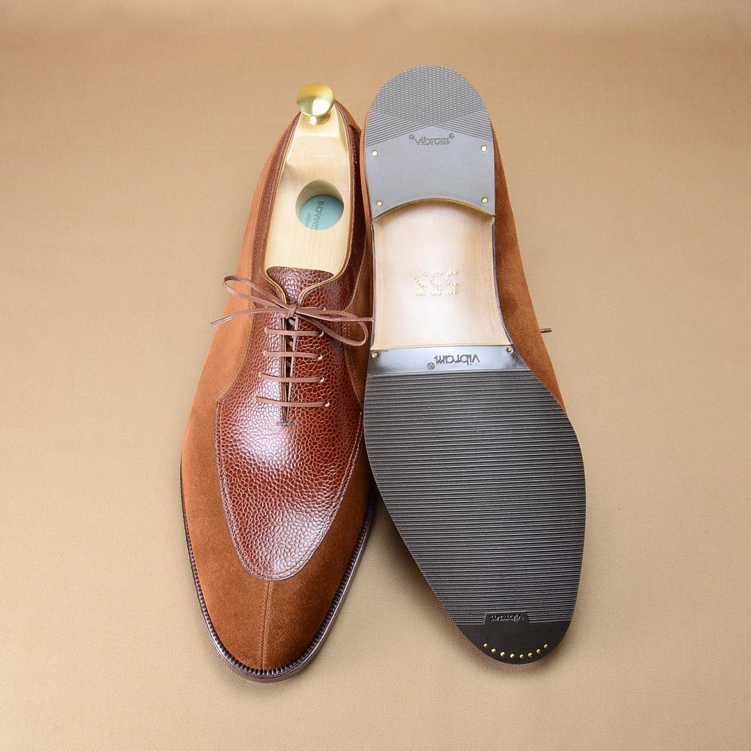 New Men's Yellow Patchwork Lace-Up Shoes-Zittor