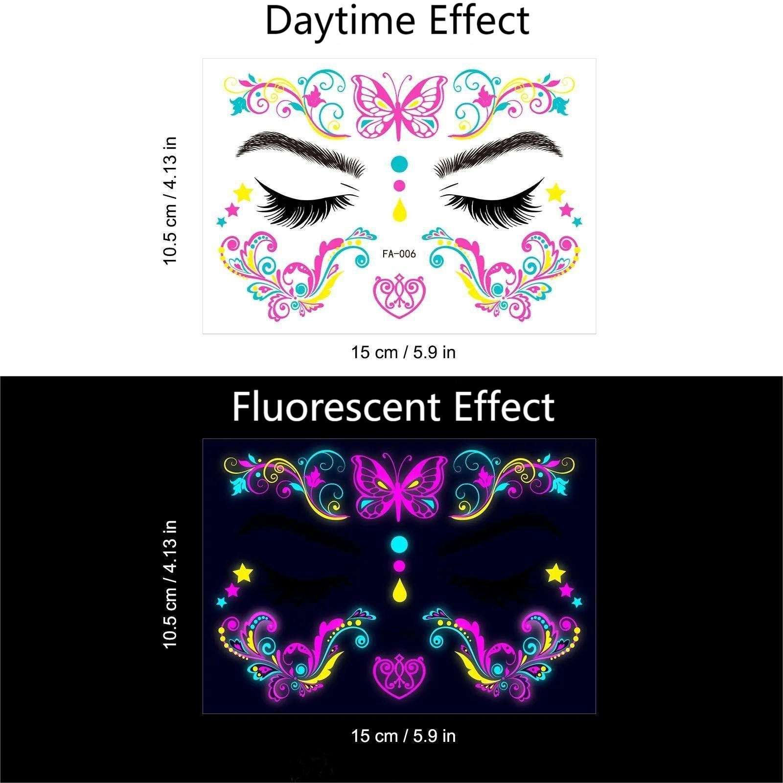 FLUORESCENT WATERPROOF TATTOO STICKERS