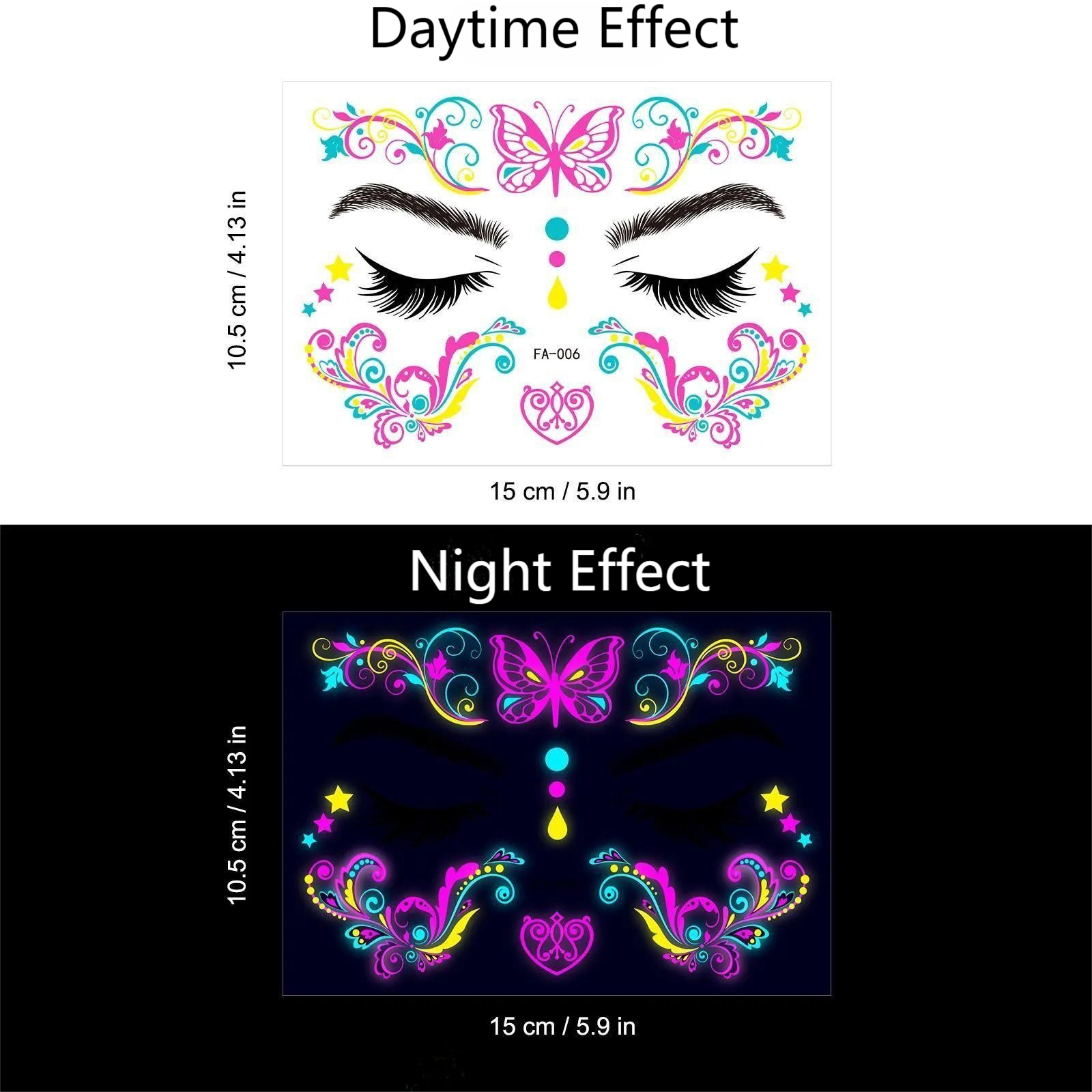 FLUORESCENT WATERPROOF TATTOO STICKERS