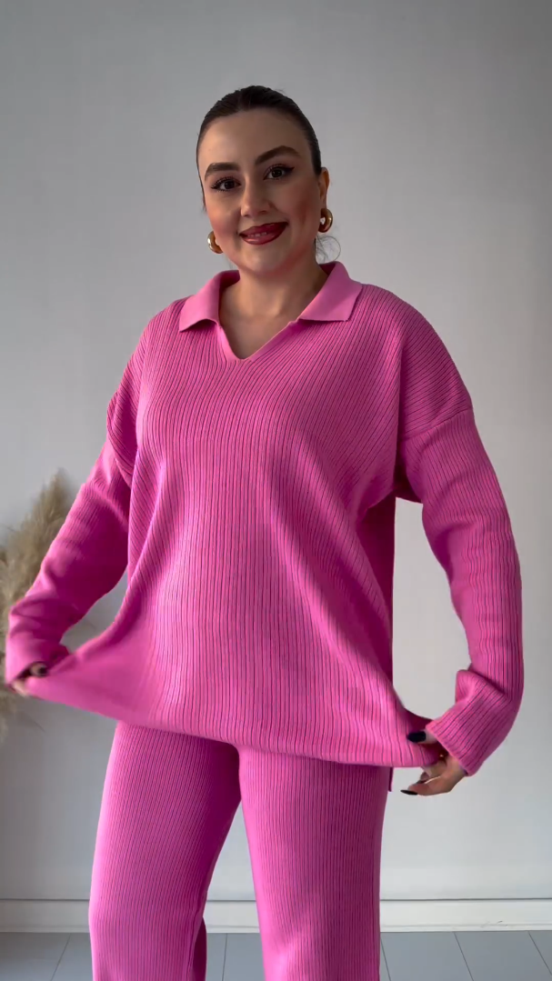 Polo Neck Knitwear Set