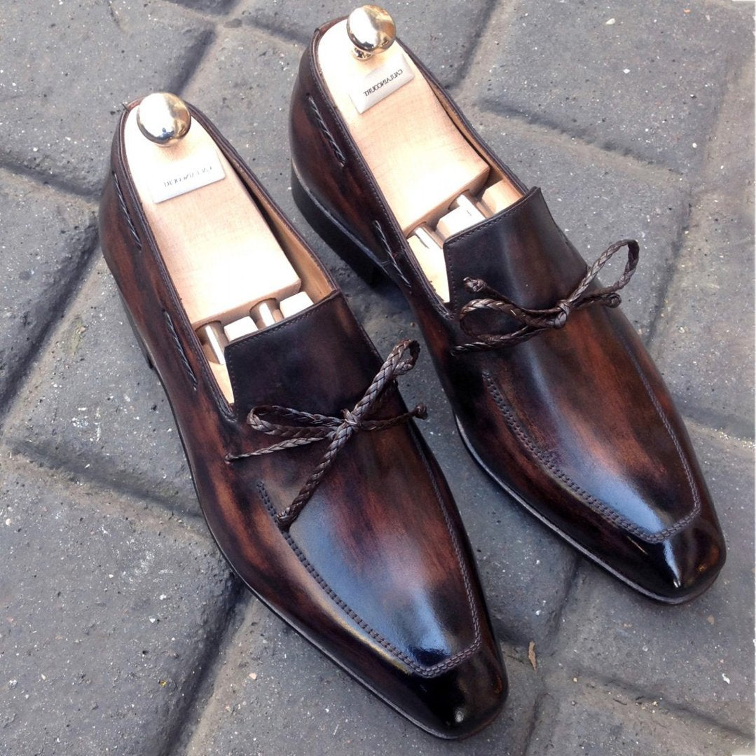 Handmade Bow Tie Slip On Loafer-Zittor
