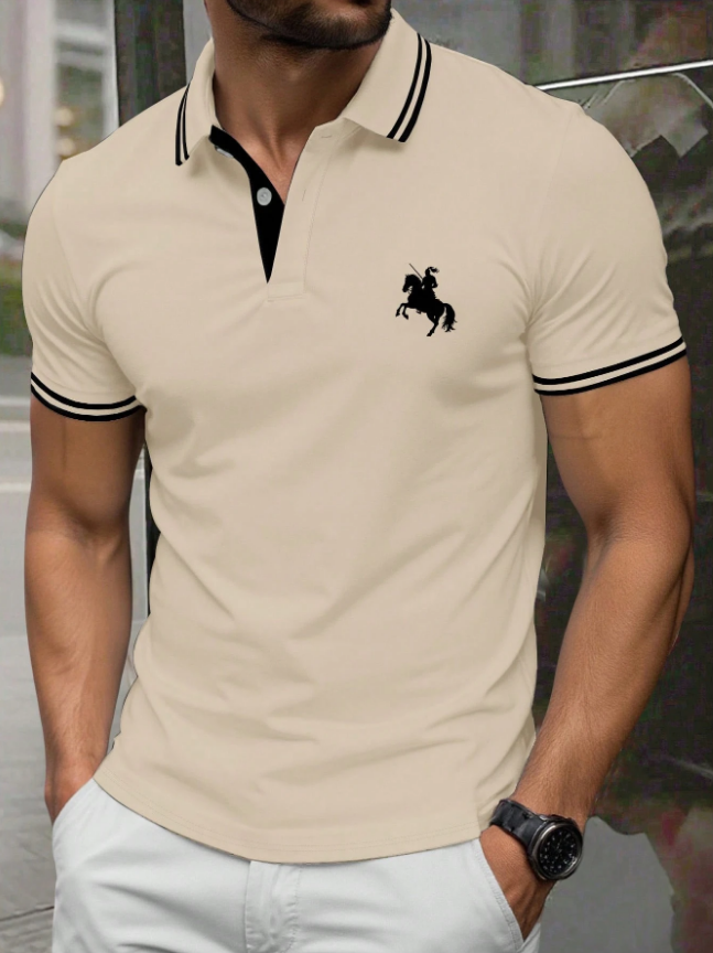 Men's Button Henley Collar Sports Polo Shirt