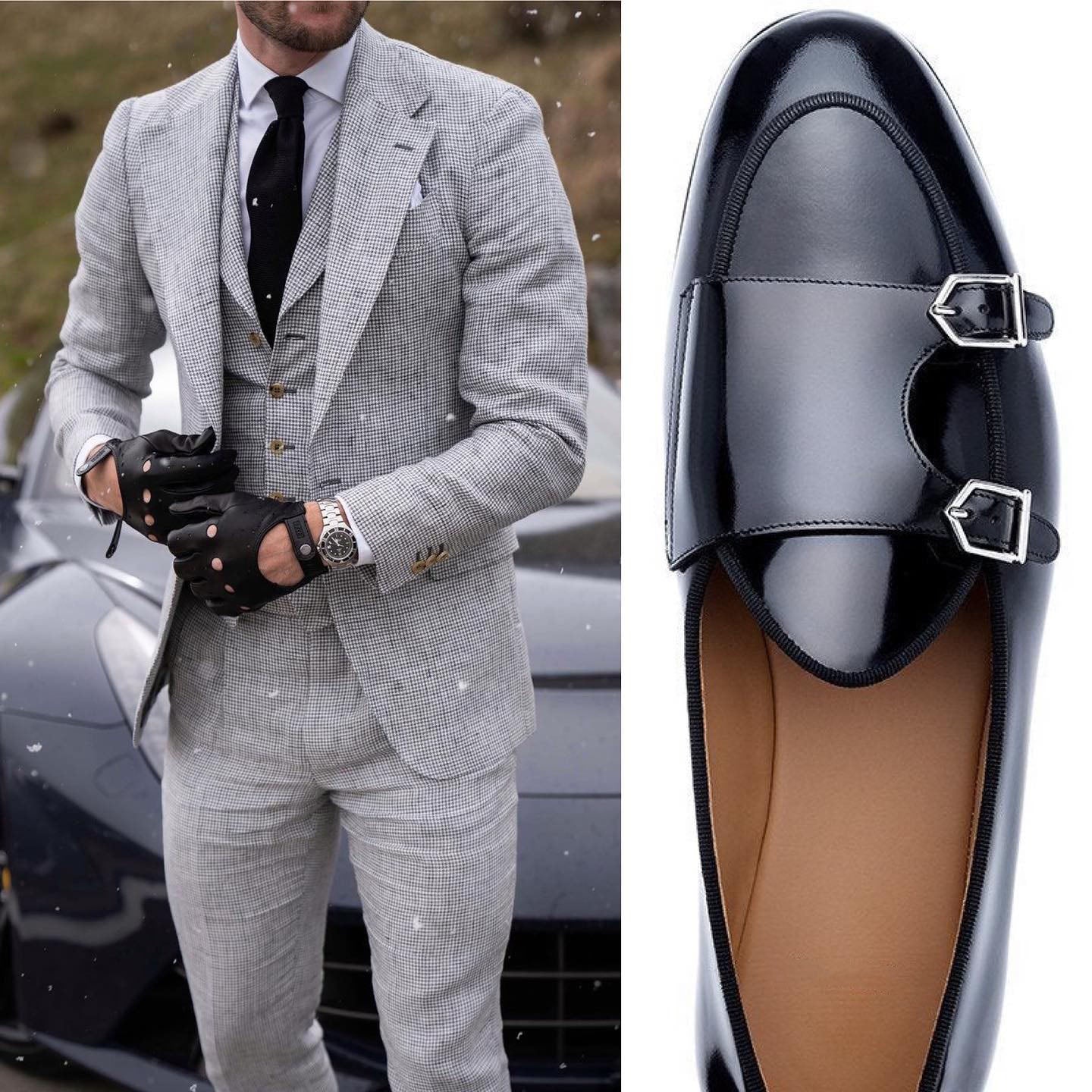 Black Glossy Double Monk-Zittor