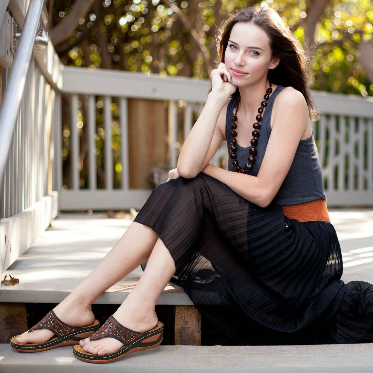 Womens  Sandals Flip Flops With Massage Function