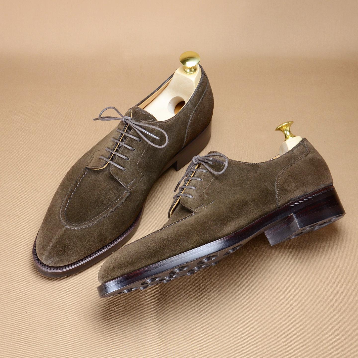 New Grey Nubuck Lace-Up Shoes-Zittor