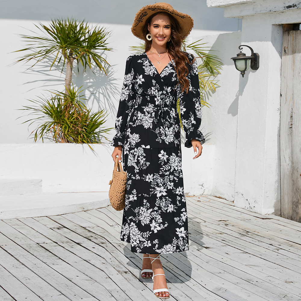 🔥Temperament lantern sleeve cake dress