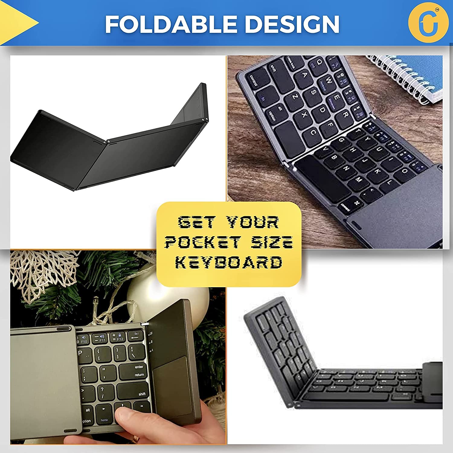 (Almost Sold Out) Foldable Wireless Bluetooth Keyboard For Phone&Tablets (Free Shipping)