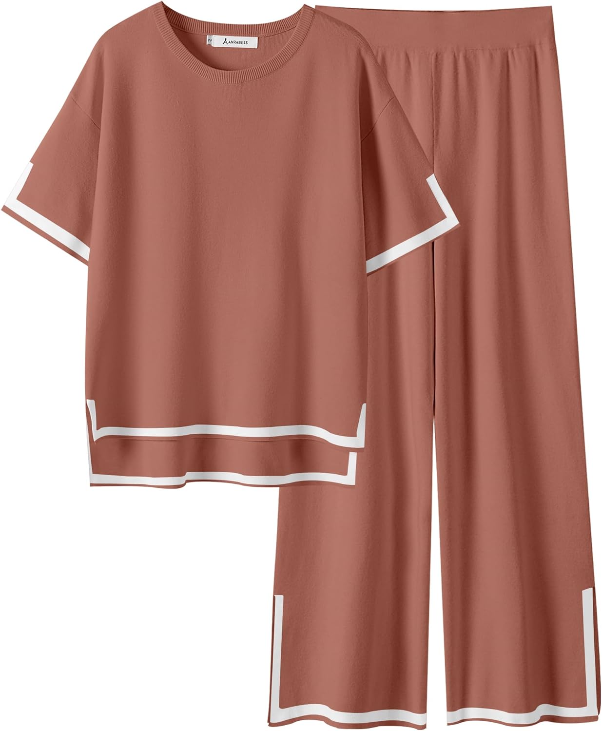 Women's 2 Piece Short Sleeve Pullover Sweater Sets