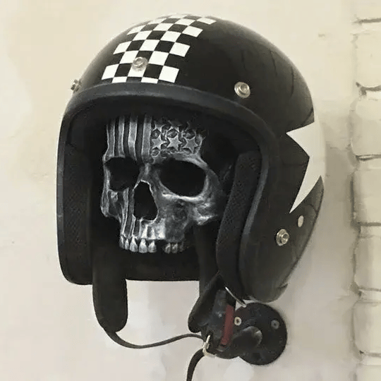 🔥Last Day 49% OFF-Motorcycle Skull Helmet Holder with Beard(🎁The most special gift for riders)