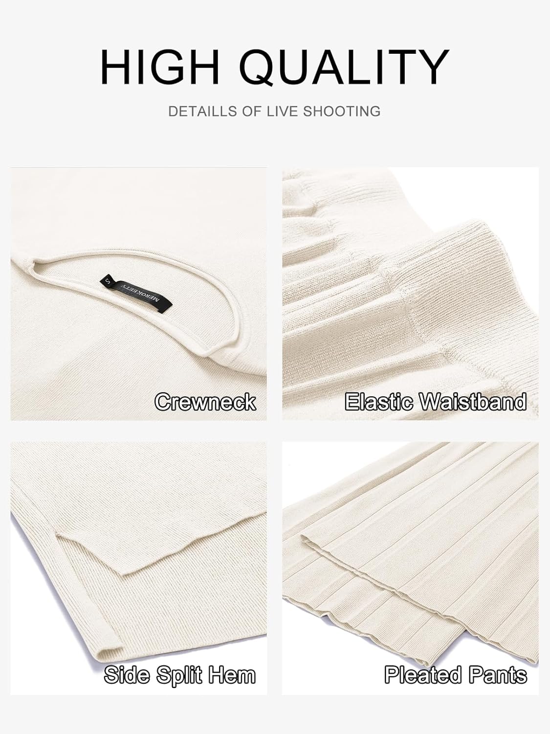 Women’s 2 Piece Outfits Knit Matching Lounge Sets Cap Sleeve Sweater Top