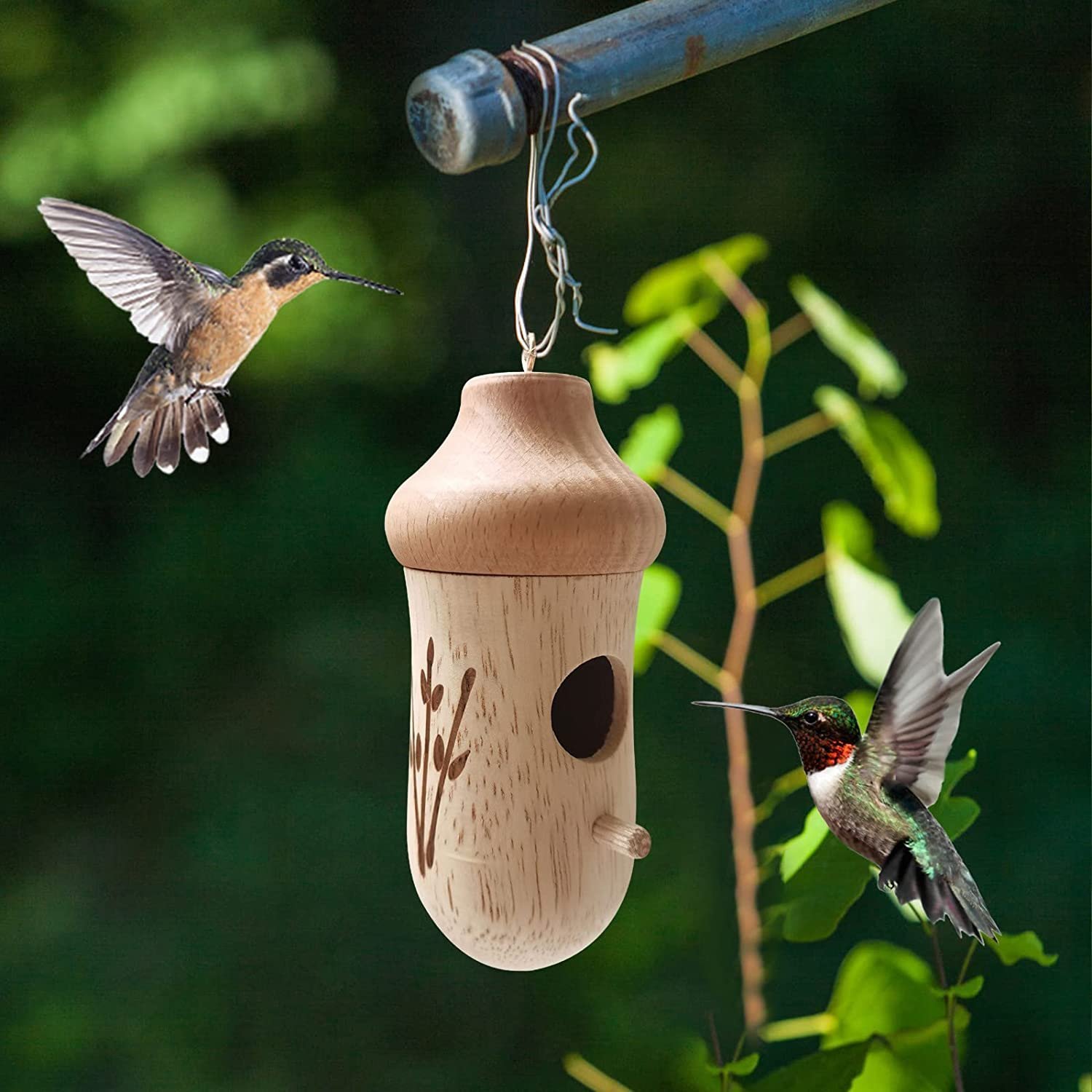 💕Handmade Wooden Hummingbird House-Gift for Nature Lovers