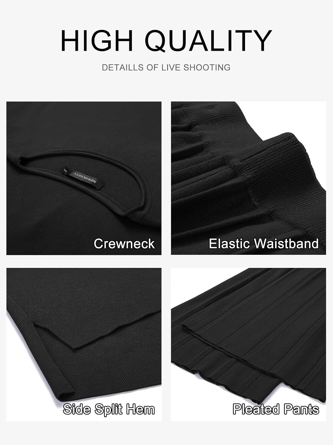 Women’s 2 Piece Outfits Knit Matching Lounge Sets Cap Sleeve Sweater Top